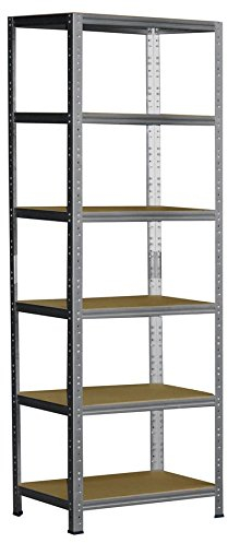 Shelf Creations Basic Schwerlastregal 230x80x40cm verzinkt 6 Böden - Regal Kellerregal Metallregal smartes Steckregal Lagerregal Werkstattregal Archivregal Industrieregal Haushaltsregal Ordnerregal