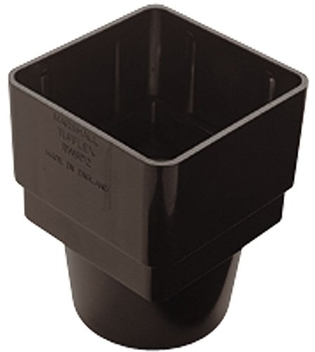 Black Square Guttering and Downpipe - Gutter and Pipe Fittings - Square to Round Pipe Joint