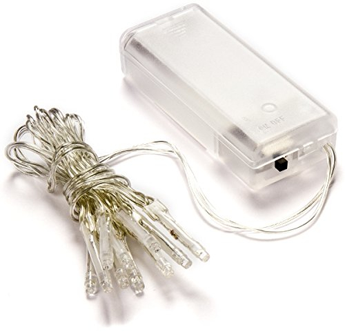 Guirlandes lumineuses à 10 LED - Blanc chaud - Lampes LED de 3 mm de diamètre - 10 cm de distance entre chaque LED