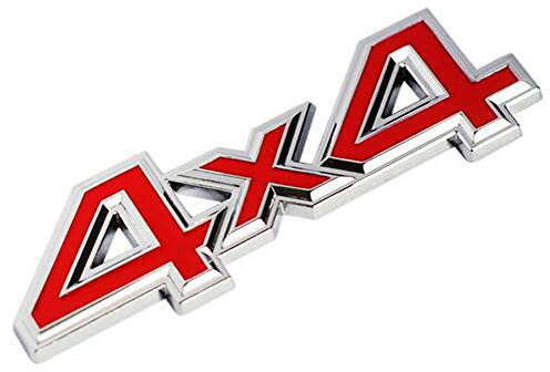 1 Stücke 3D Metall 4x4 allradantrieb Auto Aufkleber Emblem Abzeichen (Rot #Silber)