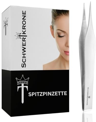 Schwertkrone Pinzas puntiagudas de acero inoxidable, pinzas para astillas y garrapatas