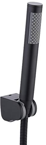 KES Duschkopf Handbrause Edelstahl Duschbrause Bad Brausekopf mit Duschkopfhalterung und Duschschlauch Dusche Matt Schwarz, LP150-BK