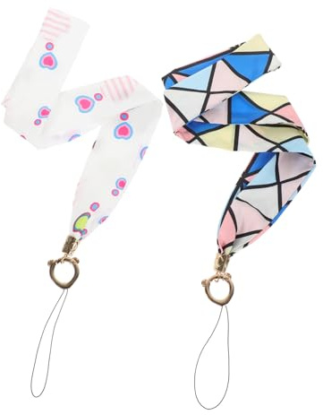PartyKindom 2st Telefon Lanyards Für Um Den Hals Anti-verlorenes Hängendes Seil Halsband Mit Id-Abzeichen Handyanhänger-Riemen Telefon-Lanyard Handy Umhängeband Schal Lanyard Charme Halskette