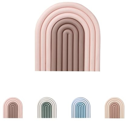 Cyrank Sottopentola, sottopentola a Forma di Arcobaleno per Cucina Simpatici presine per Piatti Caldi Pentola Teiera Sottopentola in Gomma Sottopentola da Cucina(Marrone)