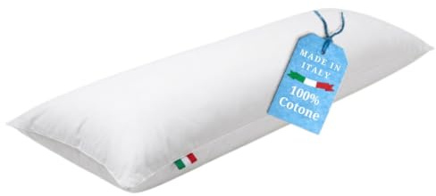 GM Soft Cloud Sängkudde 40 x 145 Sovkudde 1 st Överdrag 100% Frisk Allergivänlig och andningsbar Bomull Tillverkad i Italien