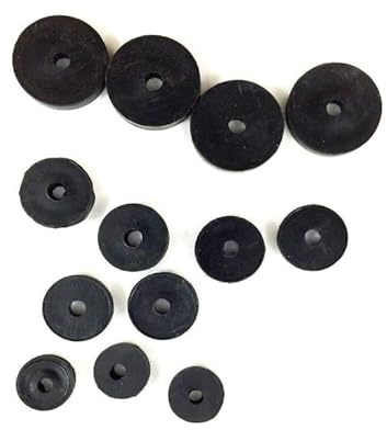 Assortment of Rubber Flat Washers Pack of 13 Tap Washers, Set includes 3 UK sizes, 3 x 3/8, 5 x 1/2 and 5 x 3/4 fits most traditional taps, perfect for tap repairs or replacements