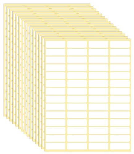 1680 stycken vita klistermärken 38 x 13 mm tomma etiketter självhäftande namnetiketter för märkning adressetiketter för hem skola kontor