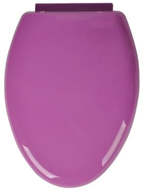 Brigtviee WC-Sitz, Toilet Seat Hygienischer Toilettensitz Mit Absenkautomatik, Stabiler WC-Deckel Bis 350 Kg Belastbar, Mit Fix-Clip Befestigung, Aus Antibakteriellem Duroplast,Lila