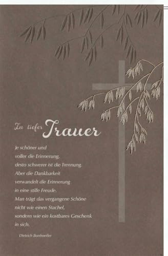 Skorpion Trauerkarte zur Anteilnahme – Elegante Beileidskarte mit Bonhoeffer Zitat für Trost und Gedenken - mit Umschlag