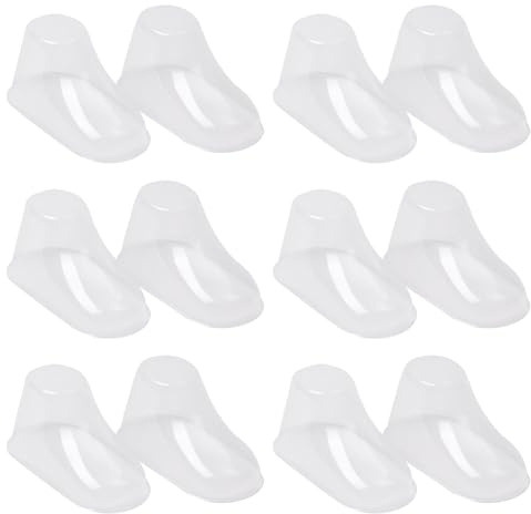 HugeDE 50 Pcs Plastic Baby Feet Display Small Clear Baby Booties Kids Shoe Trees Baby Feet Showcase Kids Booties Forms for Store Home Use