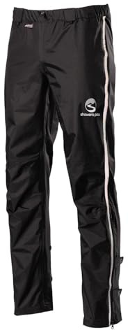 Showers Pass Men's 3-Layer Waterproof Transit Pants - PFAS-Free DWR, Breathable, Fully Seam Taped, Packable Reflective Rain Shell - Black, Small
