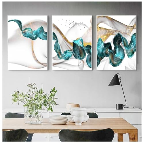 NXMYDBD Abstraktes abstraktes Wandkunstbild, Leinwandgemälde, Poster, Druck, Dekor, Wandkunst, Bilder, Wohnzimmerdekoration, 70x90cm (28x35 Zoll), 3xungerahmt