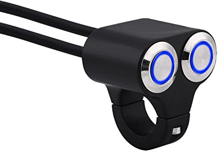 Ejoyous Motorrad Lenkerschalter, 7/8 Zoll 22 mm, Wasserdicht, Blinker Schalter, Scheinwerfer Nebelscheinwerfer EIN/AUS