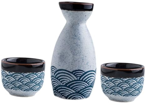 Cabilock Jarra y Copas De Sake Set De Cerámica Tetera Japonesa Decoración Retro