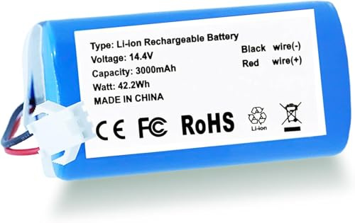Abatinvo Batteria compatibile con robot aspirapolvere Lefant M210, M210B, M210P, M213, M213S, 14,4 V, 1800 mAh