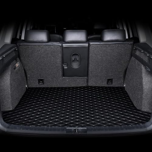 HRDSFRC Auto Kofferraum Schutzmatte für Jeep Grand Cherokee V (WL) 2021 2022 2023 2024-, Leder Kofferraummatte rutschfest Kofferraum Cargo-Liner Allwetter Schutz Kofferraumwanne,A Black
