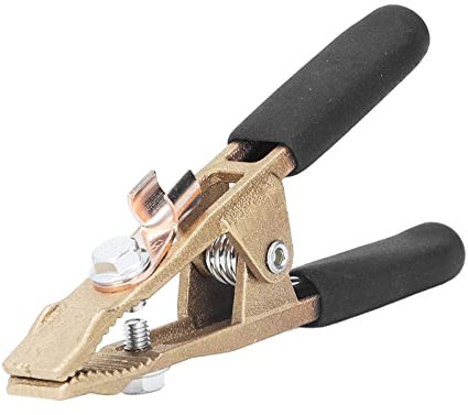 Morsetto di Terra per Saldatura A Forma di A Morsetto di Messa A Terra in Ottone 260A Pinze per Saldatura Ad di Argon Elettrico Morsetto per Filo di Terra (Copertina nera)