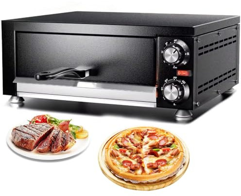 Forno per Pizza Commerciale, Macchina per Pizza da 1100 W con Maniglia Isolata, Temperatura Regolabile, 50 ℃ ~ 300 ℃, Timer, Forno Tostapane A Cassetto in Acciaio Inossidabile per Panifici