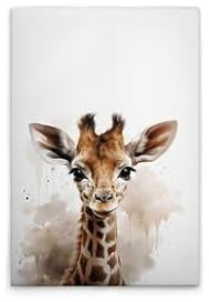 A.S. Création Leinwandbild Baby Giraffe Kinderzimmer - Wandbild in Weiss, Braun - 30 x 45 cm - DD132984