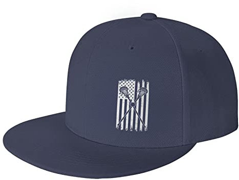 Damen Herren Baseballmütze Lacrosse Mit Amerikanischer Flagge Snapback Mütze Atmungsaktiv Sonnenmütze Sonnenschutz Basecap Kappe, Für Reisen, Mädchen, Kletter, 55-59cm