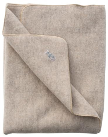 Warm Baby Blanket Made of Pure New Wool, Bedspread, Swaddle Blanket, Cuddly Blanket (Sand, 80 x 90 cm)