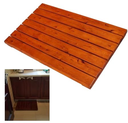 Premium-Bambus-Badematte, rutschfeste Holz-Duschmatte für Badezimmer, Spa, Sauna, Pool, Innen- und Außenbereich, umweltfreundliche Holzmatte, 40 x 80 cm