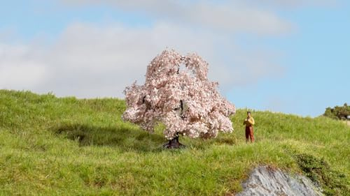 NOCH® Árbol de Cerezo Natural de 6 cm para Ancho de vía H0, TT, N, Z, Ideal para dioramas y maquetas Militares