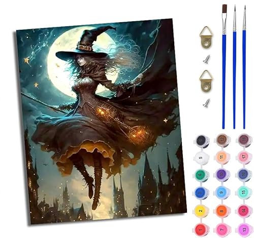 Paint by Numbers for Adults 16x20 inch DIY Paint by Numbers Kits Simple Abstract Black cat for Beginner on Canvas Oil Painting with Paint Brushes with Frame for Home Decoration