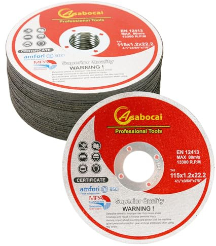 Trennscheiben 115mm Metall 25 Stück, Ultradünne 1,2mm Flexscheiben für Edelstahl & Stahl, Professionelle Schneidscheiben für Winkelschleifer, Extra Lange Lebensdauer