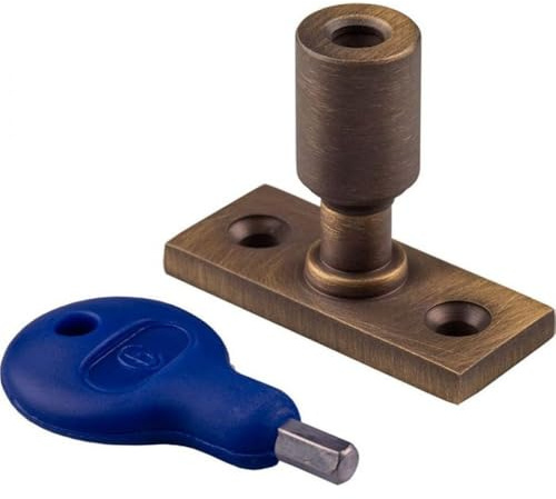 Carlisle Brass Locking Casement Stay Pin with Key (Antique Brass)