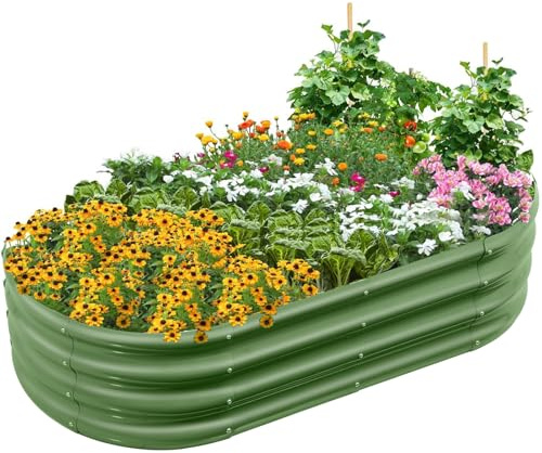 wowspeed Metal Raised Beds for Garden Vegetables, Green 120*60*30cm Bottomless Garden Planter Box Kit, Galvanised Raised Planters Outdoor Large, Galvanised Steel Frame for Growing Vegetables, Flowers