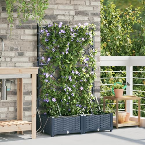 Snsowed Jardineras con Sistema de riego por Agua 2 Unidades Gris, Huerto Urbano Terraza, Jardineras Exterior, Jardineria Maceteros, Mesa De Cultivo, Huerto En Casa - 42002873