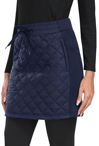 MoFiz Gonna Donna Corta Invernale Fasciante Termica Sport Gonna con Zip Blu EU S