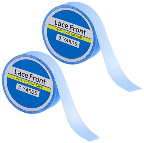 2 Rolls Of Wig Tape, Hair Extensions Tape, Double Sided Adhesive Hair Extension salon Blue Tape, Of Men And Women(0.8cm*3 yard)