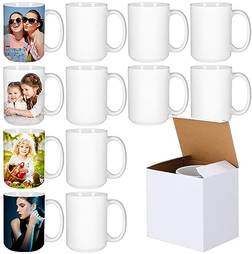 YFNVH 12 Stück Sublimations Kaffeetassen Blanko Set 450ml