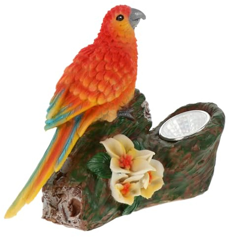 UPKOCH Solar Resin Bird Garden Lamp LED Outdoor Decorative Statue for Courtyard Pathway Lighting with Energy Saving Solar LED Charming Cute Animal Ornament for Flowerbed Decor