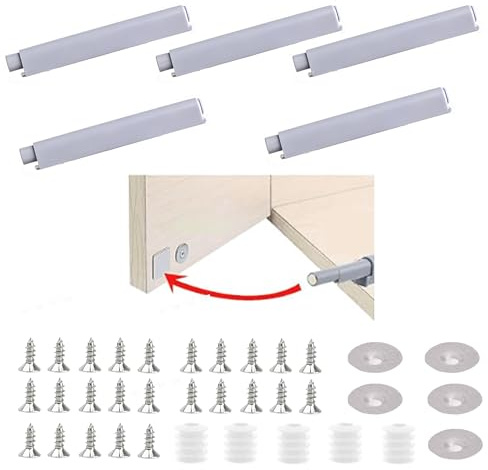 XIYING 5 Pcs Push to Open Door Catches, Push to Open Latch Button Cabinet Latch for Door Furniture Kitchen Cabinet Wardrobe Drawer