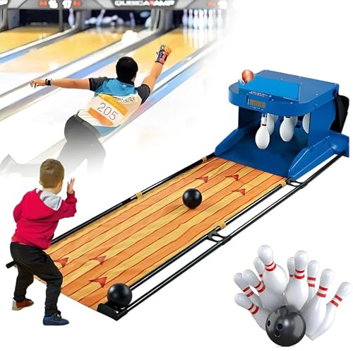 Bowlingspel för hemmet, bowlingspel med LED elektronisk resultattavla med automatisk återställning, belysning, simuleringsljudeffekt för interaktivt spel 3.5m/11ft