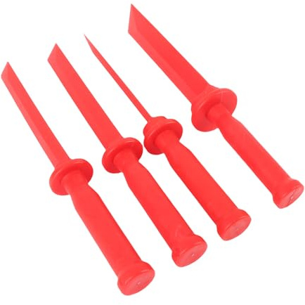 CFTGIW Juego de Raspadores de Cincel de Plástico de 4 Piezas, Removedor de Herramientas de Golpe que No Se Daña, Color Rojo, Previene el Golpe