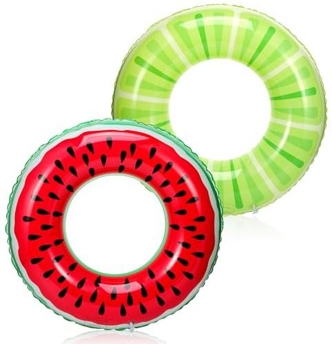 Jostift 2 Stück Schwimmring Kinder, 70cm Aufblasbarer Frucht Schwimmreifen Kinder Schwimmreif Luftmatratze Pool Swimming Ring Wasserspielzeug für Strandurlaub Sommerpool Party