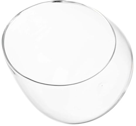 LOORGVEL Bol en Verre Biseauté Transparent pour Terrarium Plantes Succulentes, Diamètre 15 Cm, Bocal Écologique Mousse, Décoration de Bureau et Intérieur, Vase Paysage Décoratif