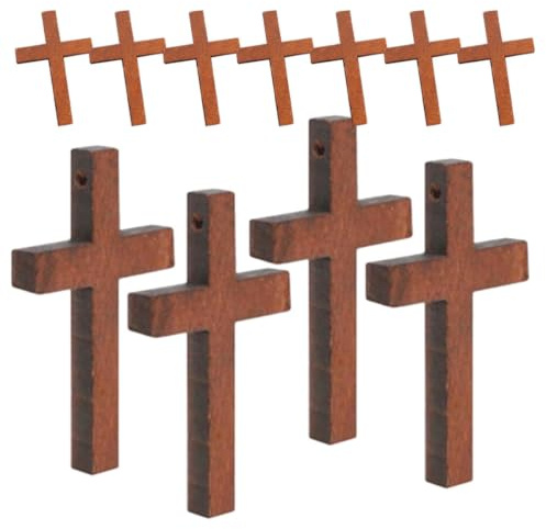Abaodam 40 Stück Kleiner Holz Kreuzanhänger für Halsketten und Armbänder mit Rustikalem Stil Einzigartigem Look für Halloween Dekoration und Schmuckherstellung