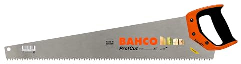 Bahco BAHPC24TIM ProfCut Timber Saw For Timber/Wet/Tanalised Wood, 24 Inch Length, Coarse Fileable Fleem Toothing, Non-Hardpoint, Rubberized Grip Handle And Sawing Support