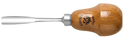 Kirschen 5629008 Ciseaux de Sculpteurs avec Manche Poire Coupe 8 coudé 8mm, Brun/Argent