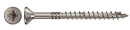 fischer 657181 Power Fast 4 x 60 mm Countersunk Head Screw, Zinc