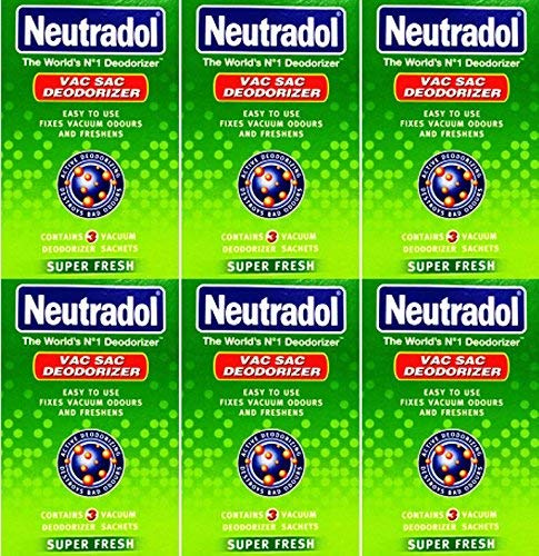 SIX PACKS of Neutradol Vac Sac Fresh 3 Sachets