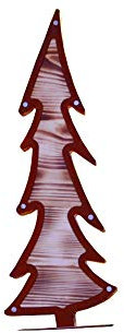 Unbekannt Tannenbaum auf Platte Edelrost Metall Holz Rost Holzfigur Rostfigur Deko Dekoration Deko-Idee Dekotanne Rostdeko Holzdeko Geschenk-Idee Geschenk