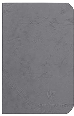 Clairefontaine 734105C Heft AgeBag (9 x 14 cm, Taschenformat, ideal für unterwegs, blanko, 48 Blatt) 1 Stück grau