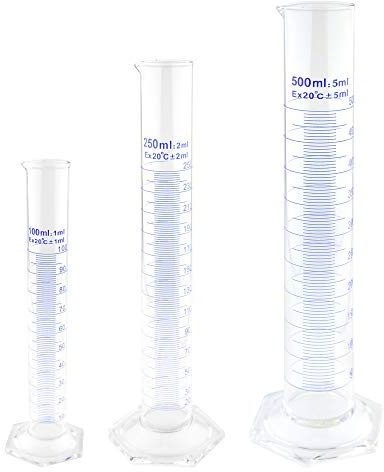 Teqler Cylindre de mesure en verre, 500 ml, 1