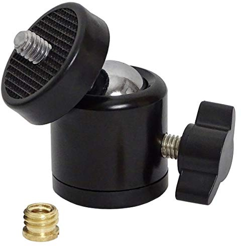 keepdrum Kugelgelenk Stativ-Adapter für Mikrofonständer Gewinde 1/4 zu 3/8